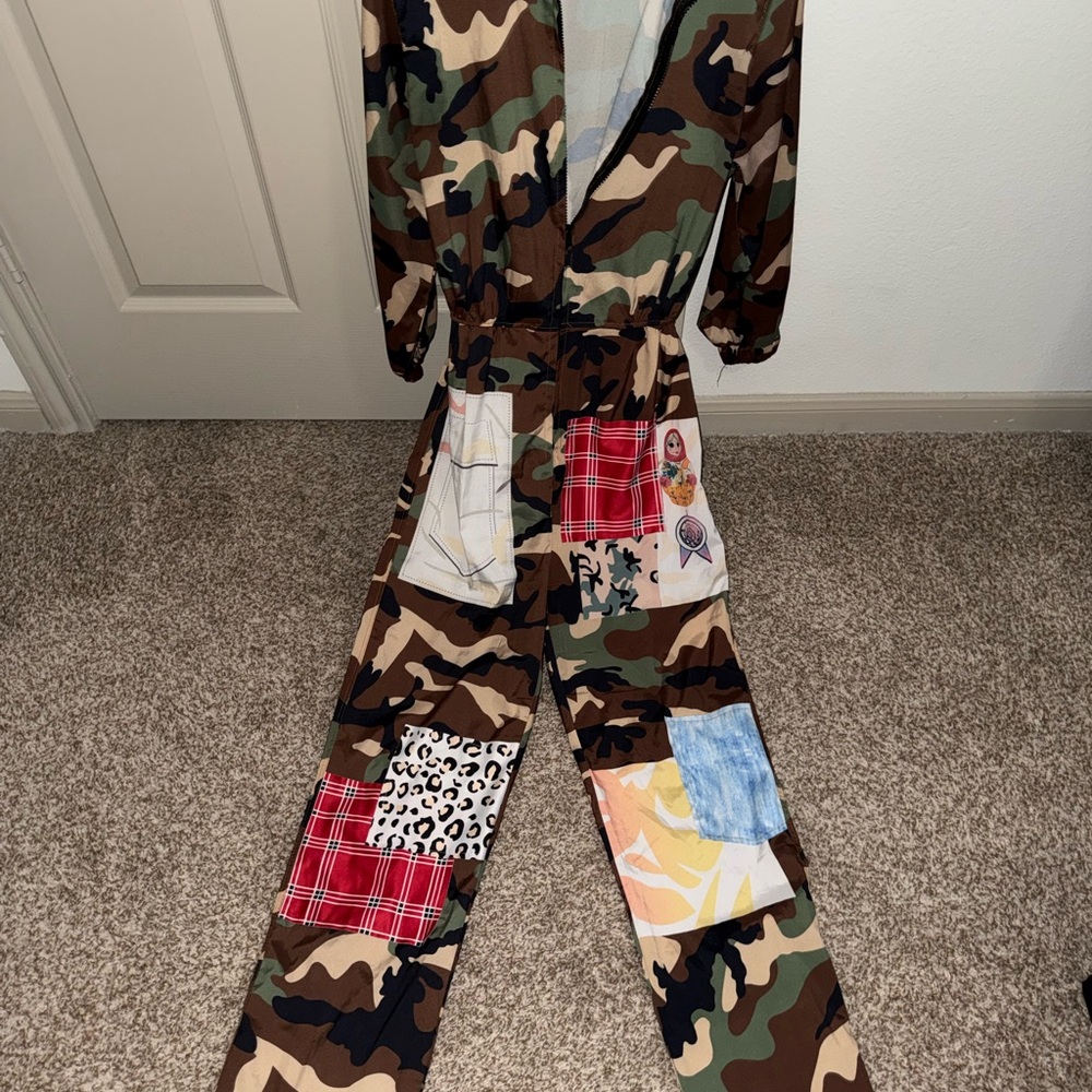 Camouflage Patchwork Jumpsuit